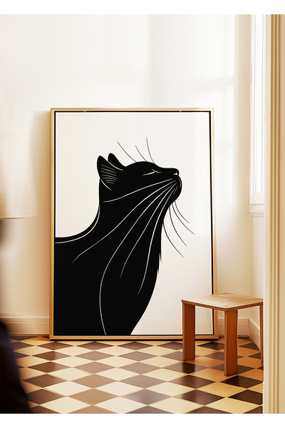 ARTHOUSECOLLECTIVE Black Cat - Colecția pisică - Poster fără cadru în dimensi...