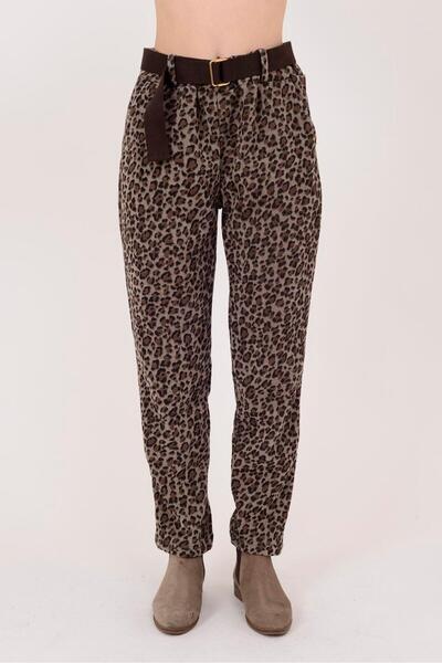 Park Moda 13104 PANTALONI DETALIAȚI CU MODEL LEOPARD