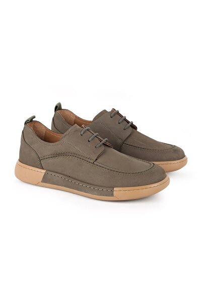 Libero L5755 City Casual Men's Nubuck Leather Shoes Khaki
