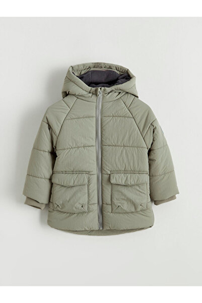 LC Waikiki Rmz Gi̇yi̇m Farkiyla Hooded Classic Boys' Puffer Jacket