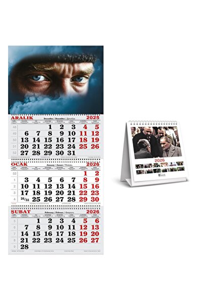 GENC DIJITAL BASKI 2026 Yılı Gemici Takvimi ve Masa Takvimi- ATATÜRK