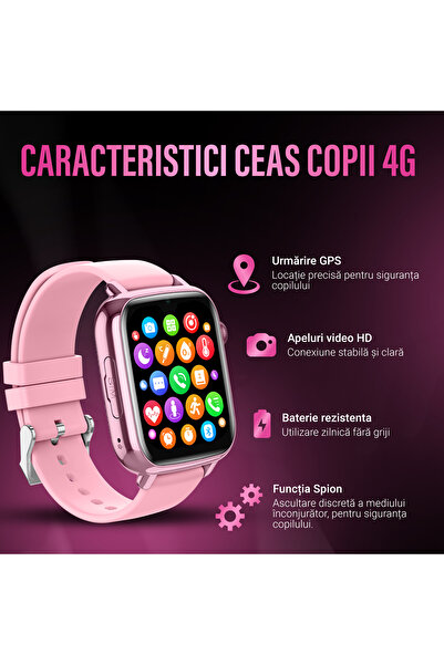 Wingereich Kids smartwatch with GPS, 4G, Whatsapp, ChatGPT, Google Play, HD camera, video call