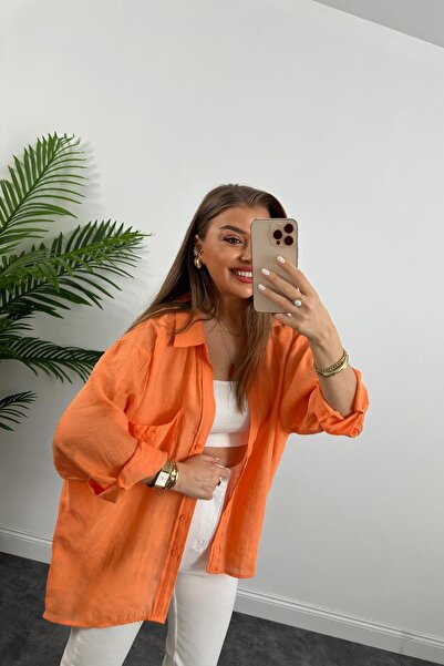 Lady Pixie Low Shoulder Fabric Oversize Shirt