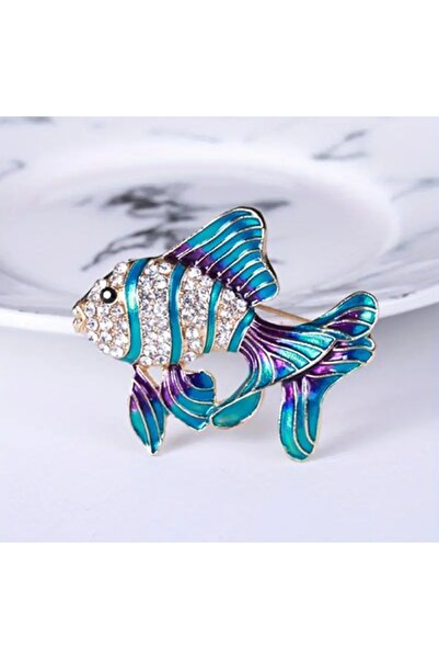 shika Vintange Taşlı Şık Balık Broş - Öğretmenler Günü