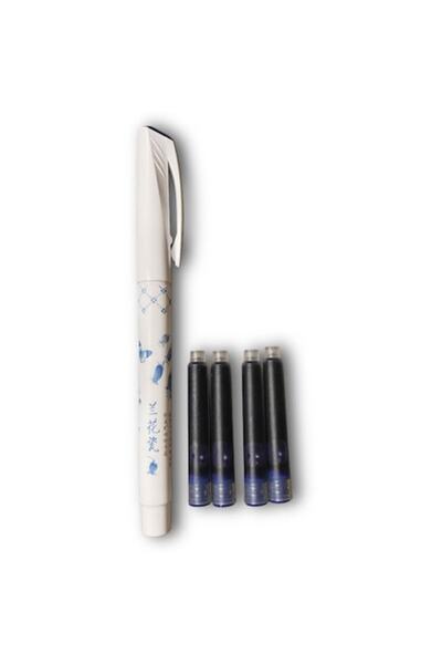 Aihao pen with fine nib and 4 refills, white