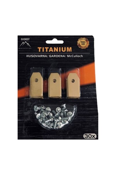 Garden Parts Set de 30 de lame pentru robot de tuns iarba Husqvarna, Gardena, McCulloch, Titanium, 35 mm