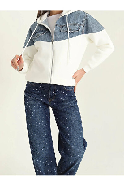 jöns since 1997 Women's Underwear Fleece-Lined K Hooded Jeans g Paneled Ecru Sweatshirt