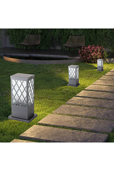 HAMER Black glass outdoor lantern E27