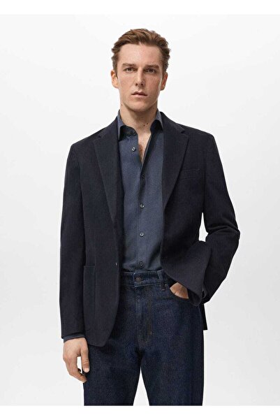 MANGO Man Jachetă blazer din bumbac, croială slim