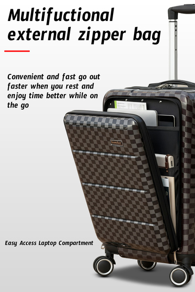 ZAAPPY Multifunctional Front Opening Hardshell ABS Carry-On Luggage, Lightweight, Laptop Compartment