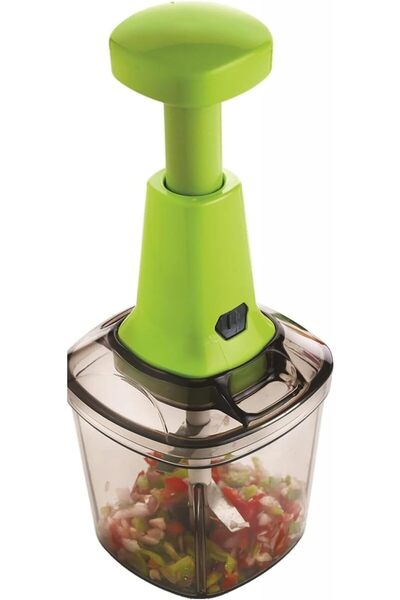 NEONI 2-in-1 Quick & Easy 6 Blade Push N Chop Vegetable Chopper, 1L