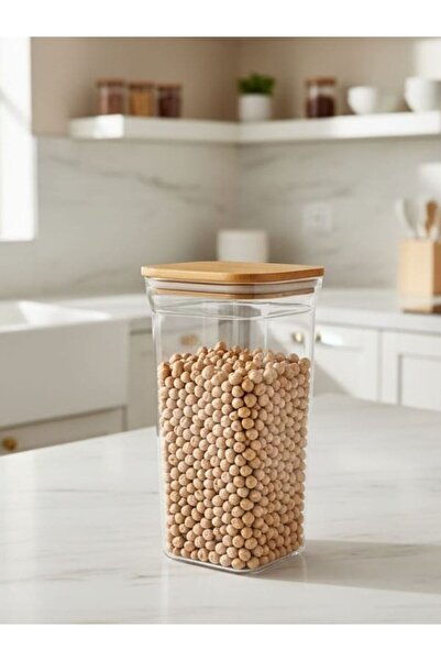 Yerli Square Jar Bamboo Lid (1.5Lt)