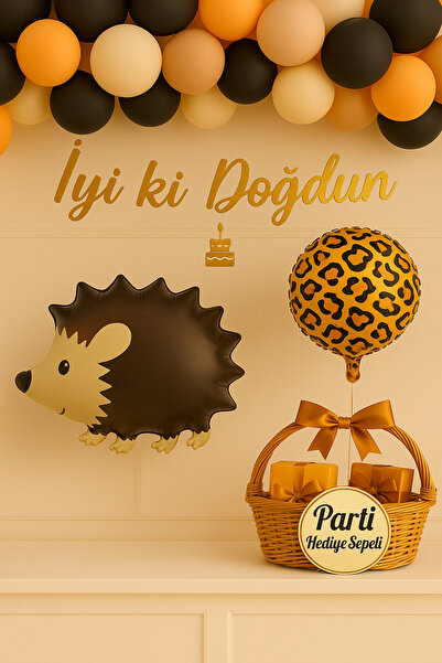 parti hediye sepeti مجموعة زينة حفلات أعياد الميلاد مع بالونات على شكل قنفذ ونمر