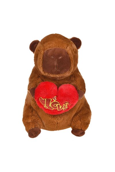 OEM Capybara plush toy with red heart 28x24x40cm
