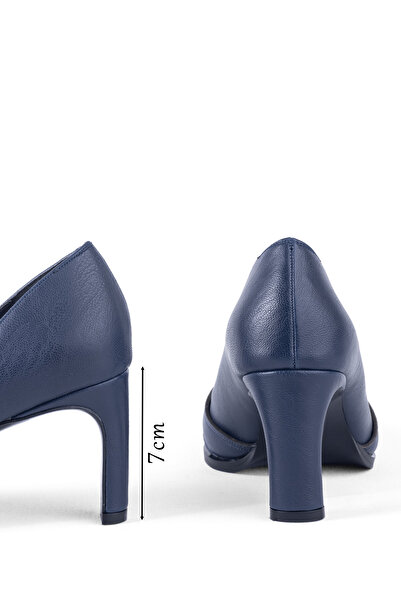 MARY Modern Curve Cross Band Detailed Thin Heel Pointed Toe Classic Style Women's Heeled Shoes