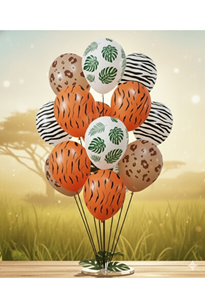 Acar Süs 12Adet Balon Safari Desenli 12inc