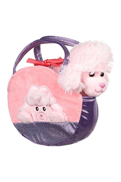 OEM Pink Plush Dog in Purple Glitter Bag 20cm