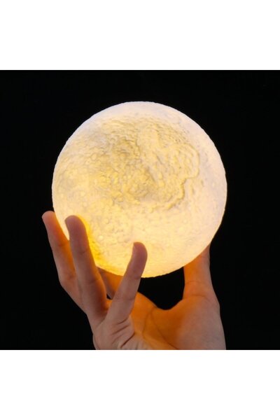 stuffix Moon-shaped night-light humidifier , 3-color LED, wooden stand, 880 ml, 3W