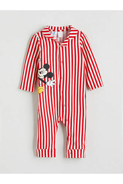 LC Waikiki Salopetă roșie Mickey Mouse cu imprimeu pentru băieți