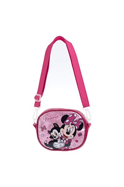 OEM Poșetă Minnie roz fuchsia cu sclipici 16x7x12.5 cm