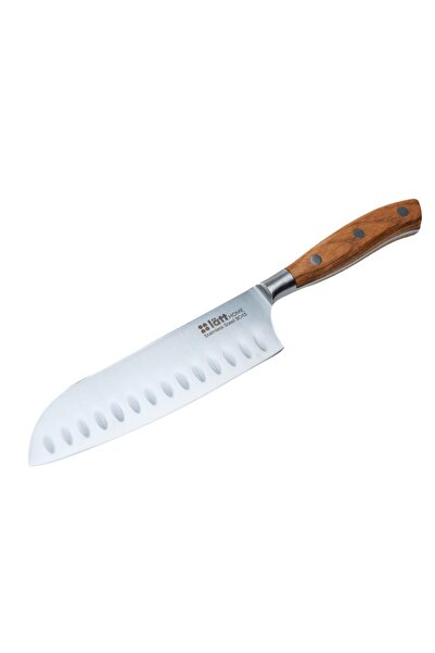Lätt Home Μαχαίρι Santoku 18 cm, Skärpa, λεπίδα από ανοξείδωτο ατσάλι, λαβή από ξύλο φλαμουριάς, ασημί