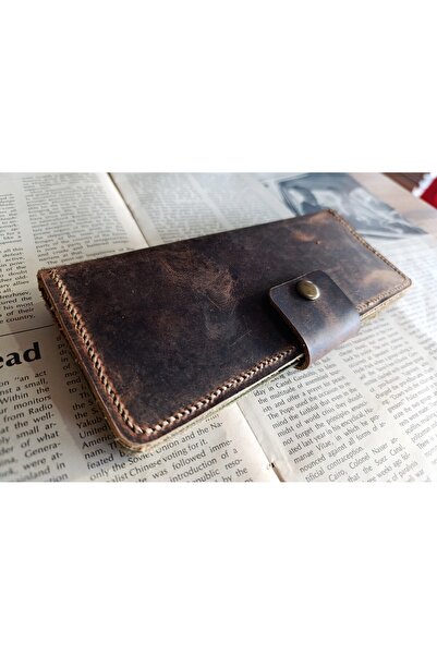 Mahfuz Cutting to Stitching Fully Handcrafted Real Leather Wallet 12 Cards 2 Compartments Space (19.4Cm*8.5Cm) Nul5