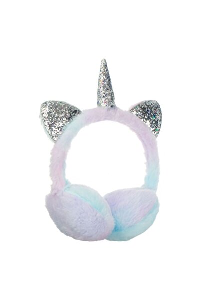 OEM Lilac ear muffs with blue faux fur and silver glitter unicorn for girls