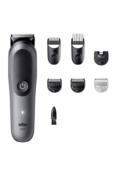 Braun Πολυλειτουργικό τρίμερ All-in-One Series 5 AIO5520, 7 σε 1, εξαιρετικά κοφτερή λεπίδα, 6 χτένες