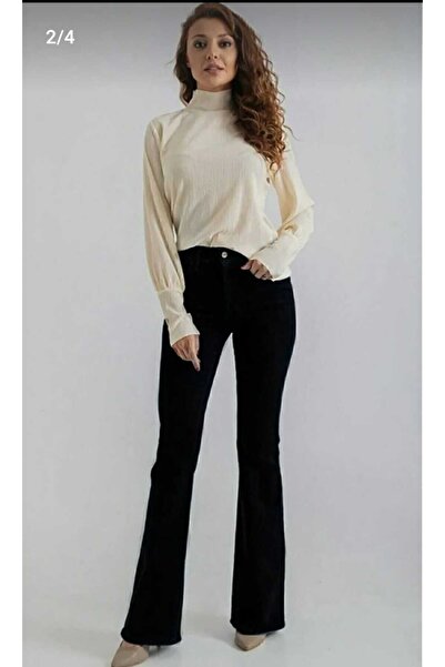 Lixera Black Lycra High Waist Spanish Jean Pants