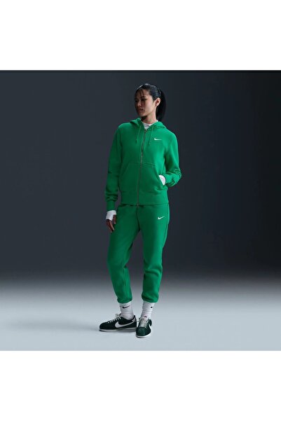 Nike Αθλητικά ρούχα Phnx Fleece Γυναικείο φλις με φερμουάρ πράσινο με κουκούλα φούτερ -κανονική εφαρμογή-HJ0995-324