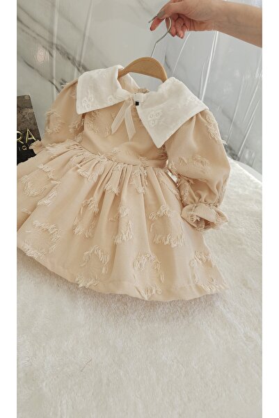 Elwirababyboutiqe dokuma püsküllü fisto yaka elbise