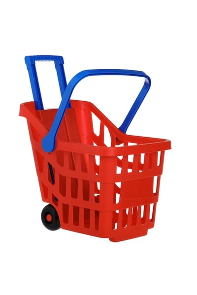 OEM Toy shopping cart, red with blue handles, toy set