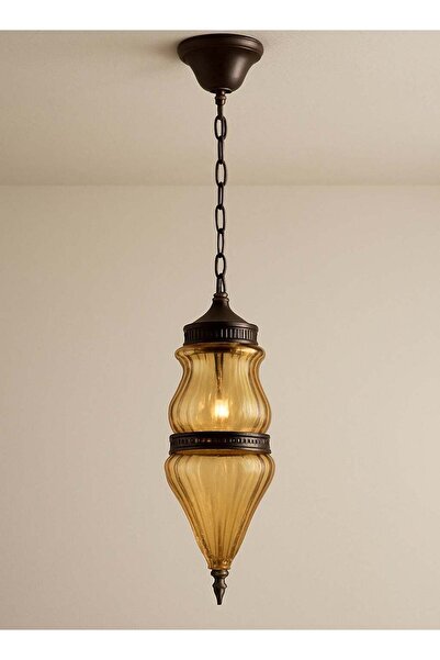 Generic Rustic Hanging Honey Glass Lamp Base E27