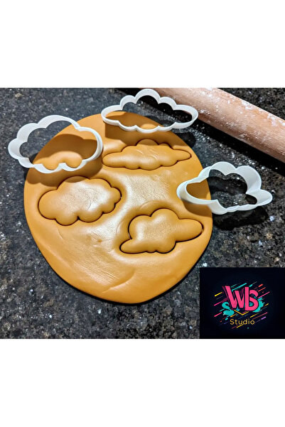 WLS studio 3'lü Bulut Şeklinde Kurabiye Kalıbı ve Şeker Hamuru Şekillendirici...