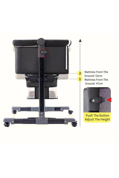 CN Next Tomy Kids Foldable Bed with Adjustable Height, Large Storage Basket, and Detachable Mosquito Net