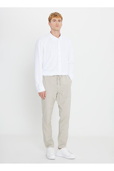 ALTINYILDIZ CLASSICS Tied Waist Regular Leg Slim Fit Mink Men's Trousers Ace001252272_Viz