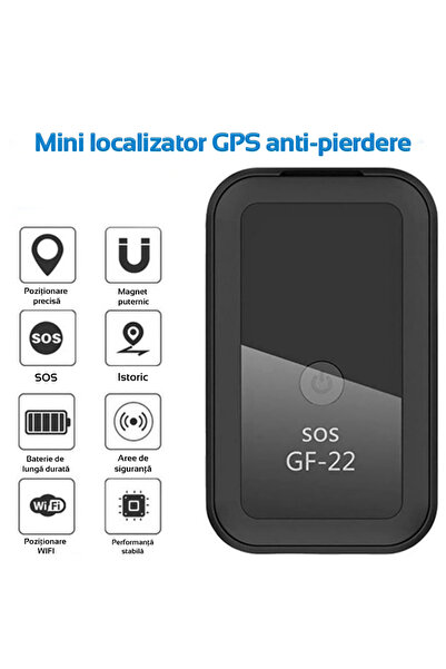 ELMHURST Mini GPS anti-loss tracker GF-22 with voice control, GSM mic, Nano SIM, WiFi, SOS button
