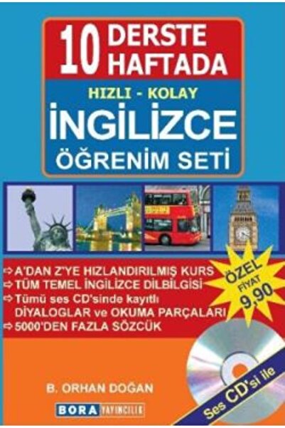 Bora Yayıncılık 10 Derste 10 Haftada Hızlı - Kolay İngilizce Öğrenim Seti kit...