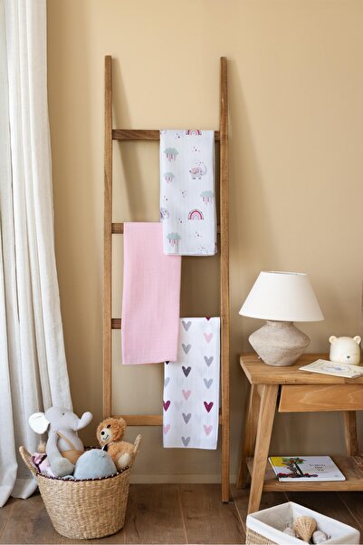 lizayn home Multi-Purpose Muslin Blanket & Blanket Set of 3 100% Cotton Oeko-Teks Certified 80X80 cm