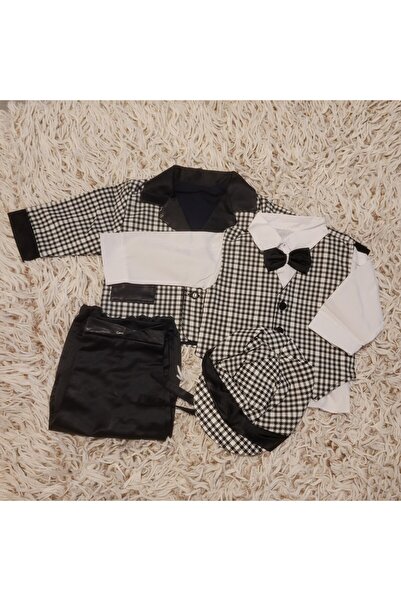 Handmade Minis Boutique Handmade Minis Boutique baptism costume, white and black