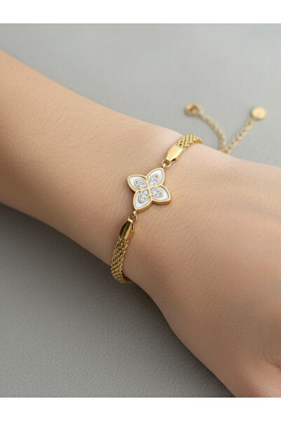 Giden Aksesuar سوار الياسمين الأبيض |   شبكة فولاذية