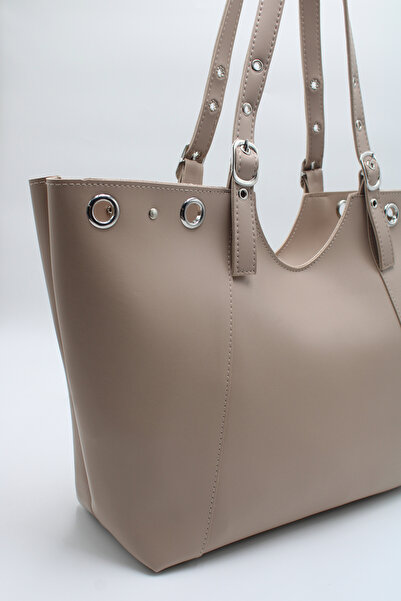 LASSO Women's Large Size Ring Staple Detailed Hand, Arm and Shoulder Bag