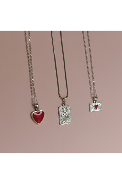 irva collection Tarot Kalpli 3lü Kolye Set