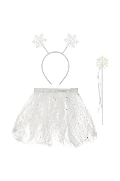 OEM Snow Fairy Costume Set, includes skirt, crown and wand, 3-6 years, white