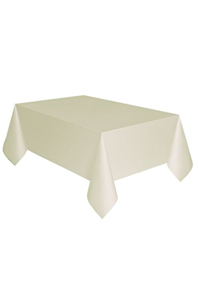 karanca parti süs مفرش طاولة بلاستيكي كريمي للاستخدام مرة واحدة مقاس 120 × 18...