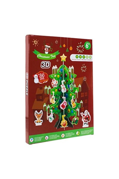OEM 3D Christmas tree puzzle with ornaments 20x32cm - 36 pieces