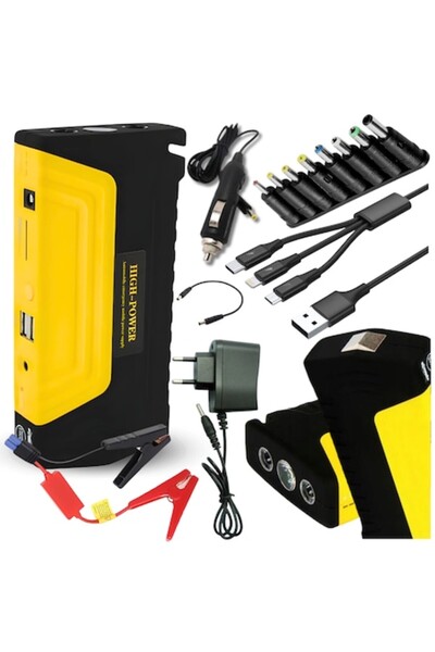 stuffix Starter auto, 6000 mAh, 400A, Multifuncțional, Galben și Negru, 170×8...