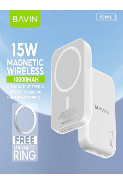 Bavin بنك طاقة لاسلكي سريع الشحن بسعة 10000 مللي أمبير/ساعة مع مدخل/مخرج USB-...