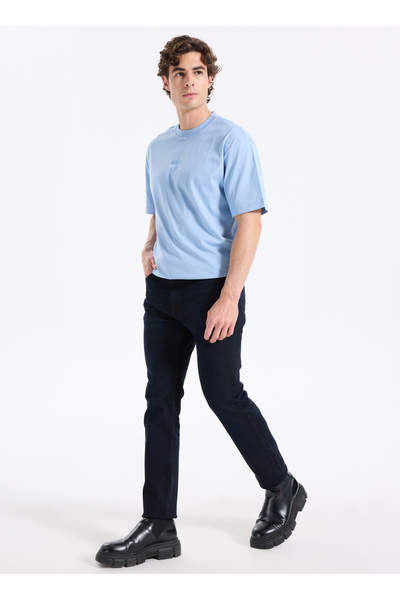 HUGO Normal Bel Slim Fit Koyu Mavi Erkek Denim Pantolon 50542677_HUGO 708