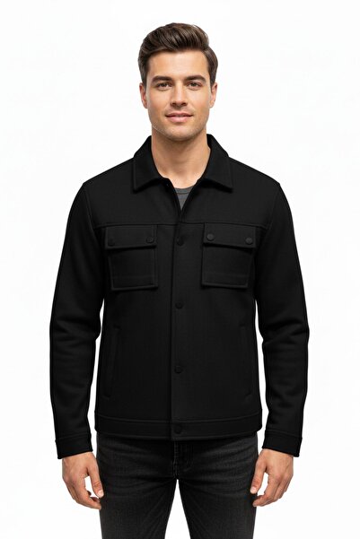 DYNAMO Men's Black Slim Fit Transitional Suede Sports Coat Bgl-St05016